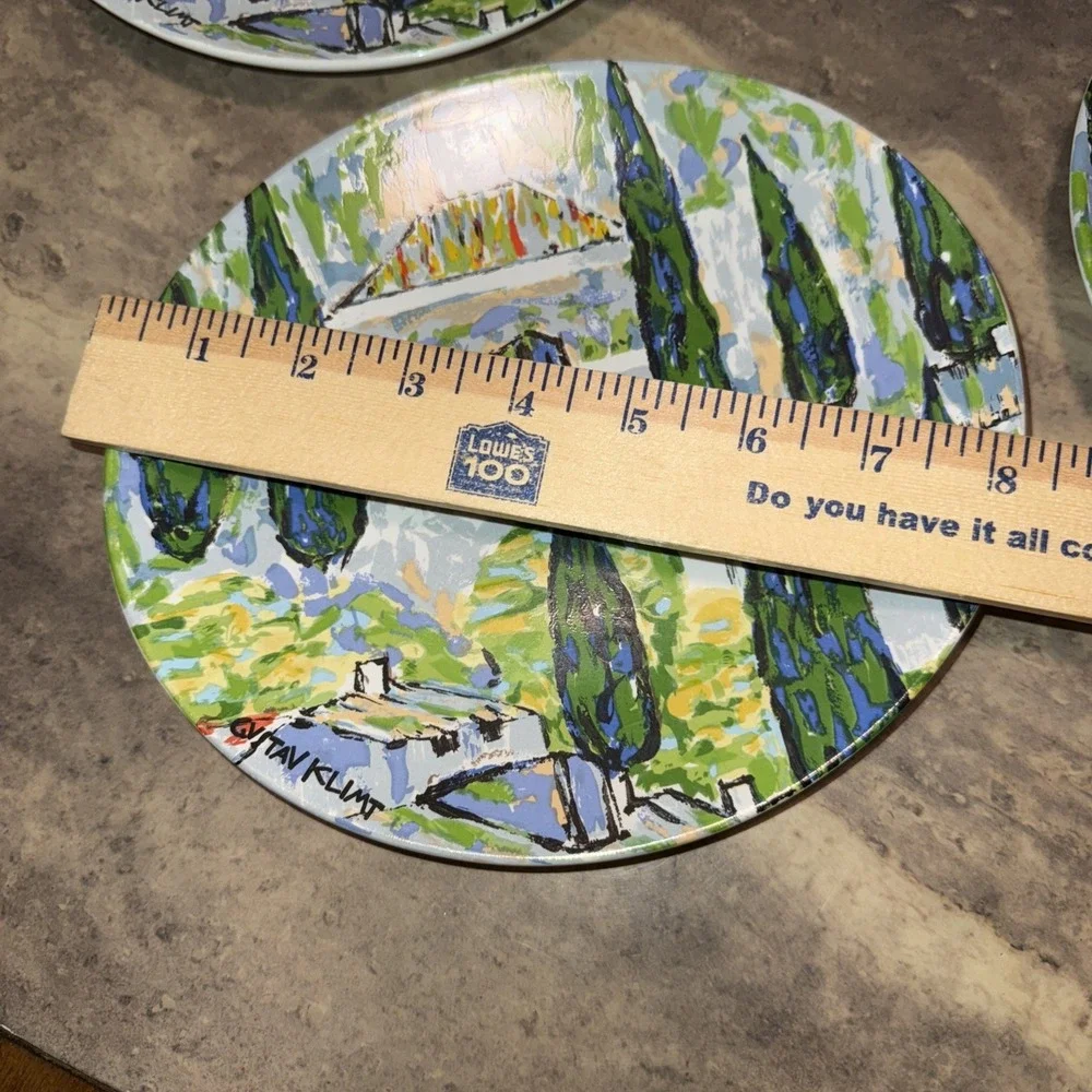 Set Of 4 Gustav‎ Klimt By Furio Oval Salad Dessert Plates 8.5